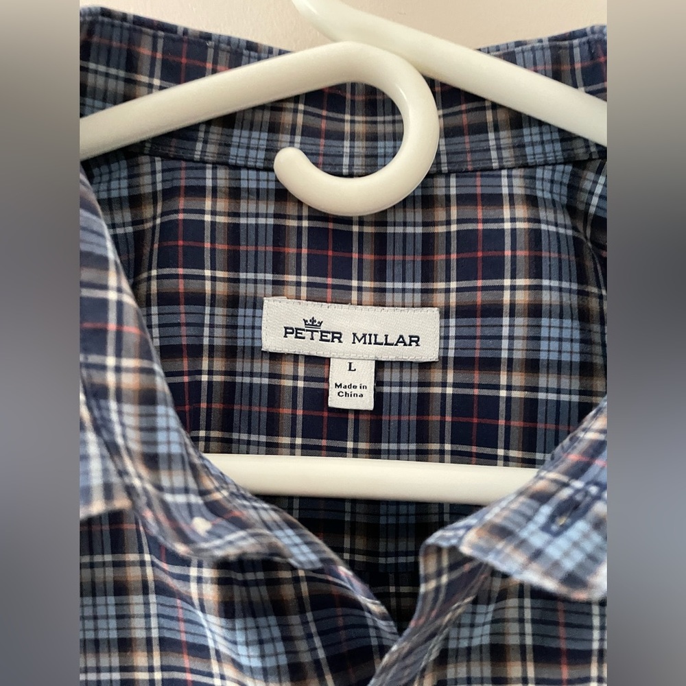 Peter Millar Mountainside Half Moon Bay Tartan Sport Button Down Shirt Large - Picture 5 of 8